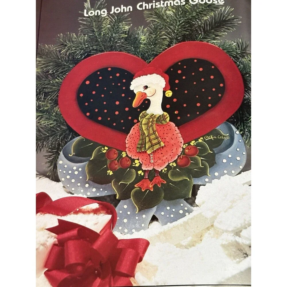Goose Feathers Jackie Cole Folk Art Painting Pattern Book Plaid 7830 Vintage